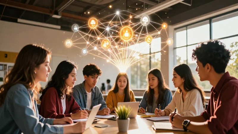 Estudiantes mexicanos colaborando en aprendizaje dinámico
