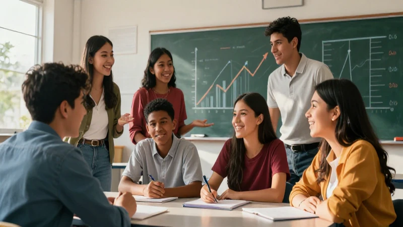 Estudiantes mexicanos colaboran en un aula moderna