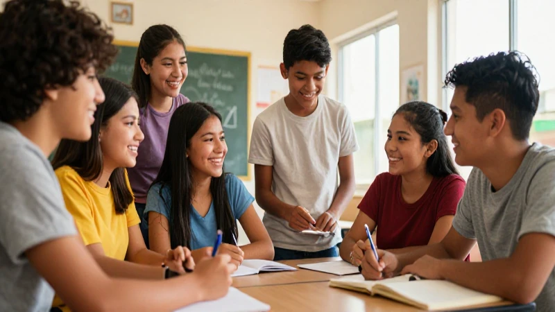 Conoce los conceptos clave de la Nueva Escuela Mexicana 5 Estudiantes mexicanos felices y colaborativos en aula