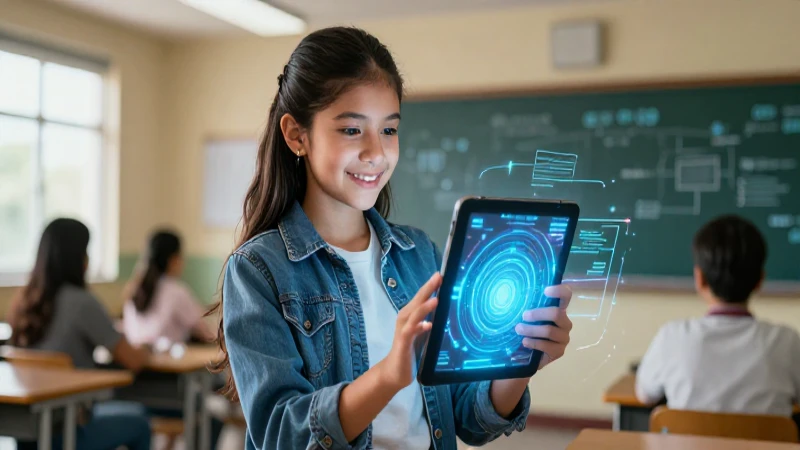 Política educativa de la Nueva Escuela Mexicana: descubre sus ejes 4 Estudiante mexicano con tablet futurista en aula moderna