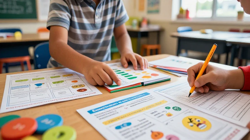 ¡Conoce las fichas de trabajo para la nueva escuela mexicana y potencia tu aprendizaje poderoso! 4 Materiales educativos vibrantes en un aula moderna