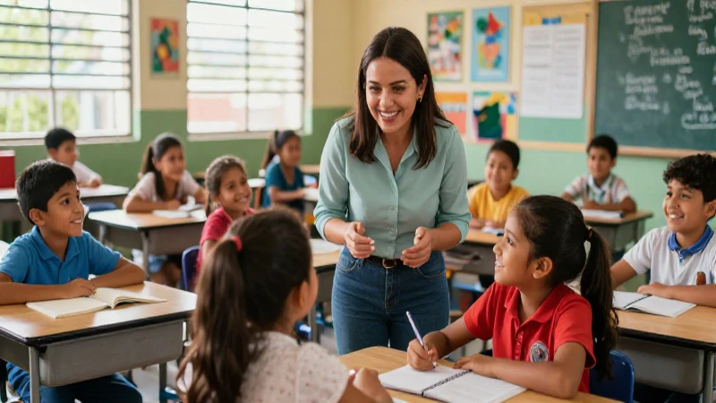 La esencia de la Nueva Escuela Mexicana: impacto en la sociedad actual 3 Clase mexicana vibrante y educativa con niños felices