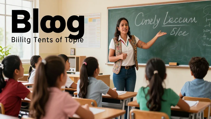 Maestra mexicana enseña a niños en aula moderna