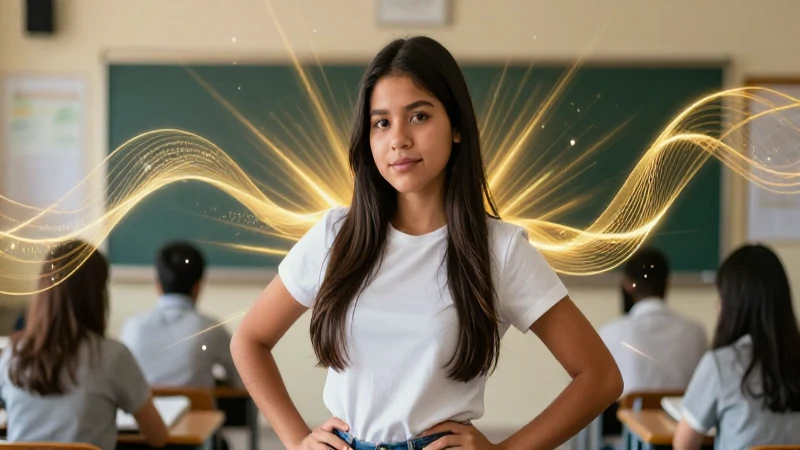 Retrato potente de estudiante mexicano moderno