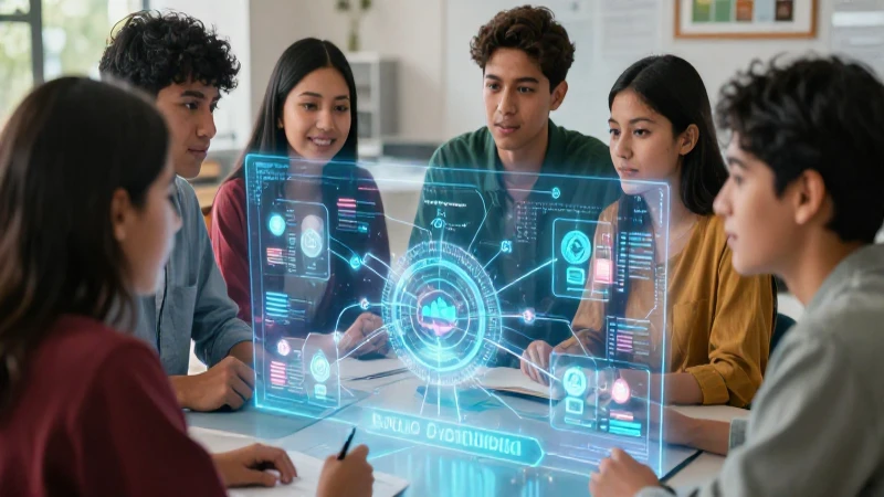 Estudiantes mexicanos aprendiendo con currículo digital