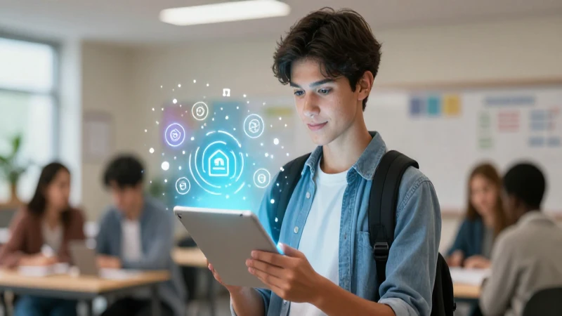 Nueva escuela mexicana: Bachillerato de excelencia para tu futuro 3 Estudiante brillante con tablet en entorno acad茅mico