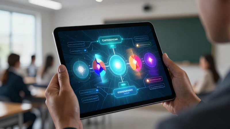 Tablet digital en un aula moderna y profesional