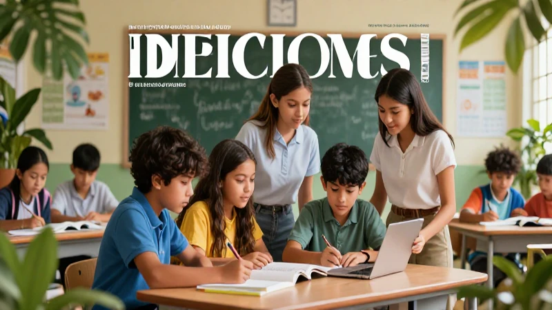 Estudiantes mexicanos colaboran en un aula vibrante