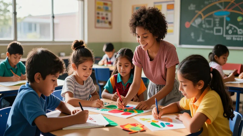 Conoce la Nueva Escuela Mexicana: una experiencia impresionante para primaria 5 Estudiantes mexicanos felices crean proyectos coloridos en clase