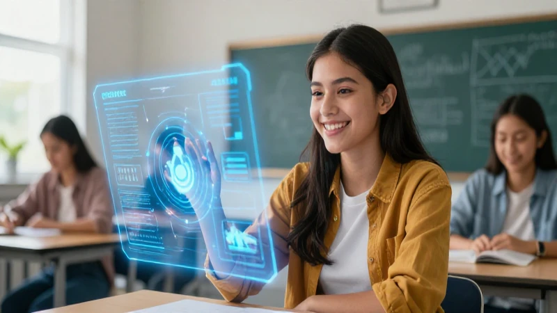 Potencia tu aprendizaje con Office 365 y la nueva escuela mexicana 6 Estudiante mexicano sonriendo con interfaz holográfica