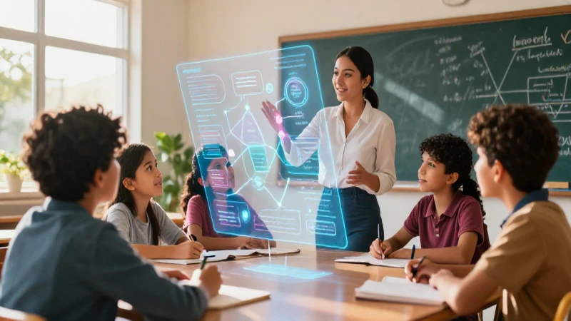 Clase mexicana avanzada con hologramas brillantes