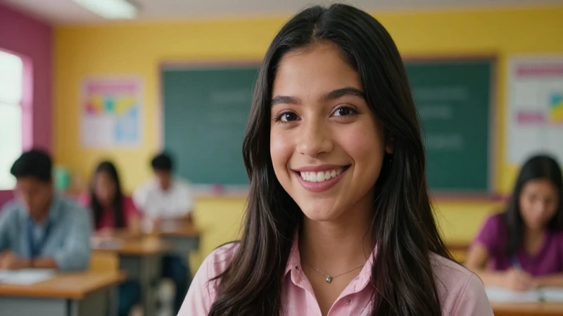 Retrato hiperrealista de estudiante mexicano brillante
