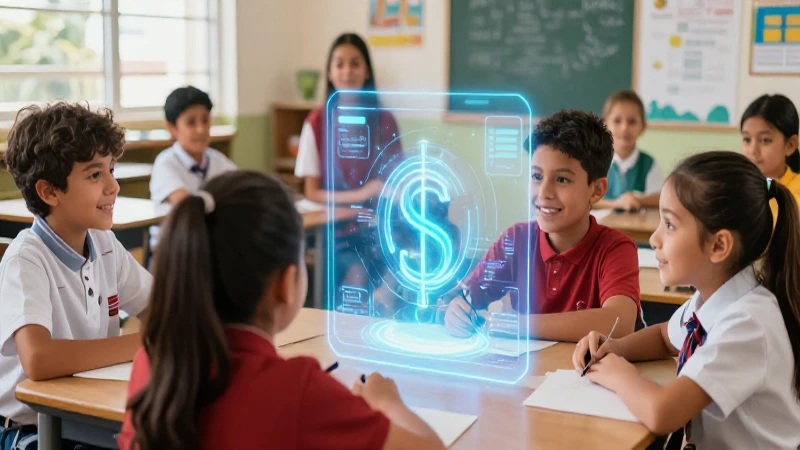 Estudiantes interactúan con holograma educativo en clase
