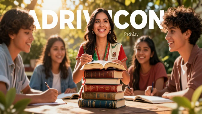 Ilustración educativa de maestro mexicano y libros
