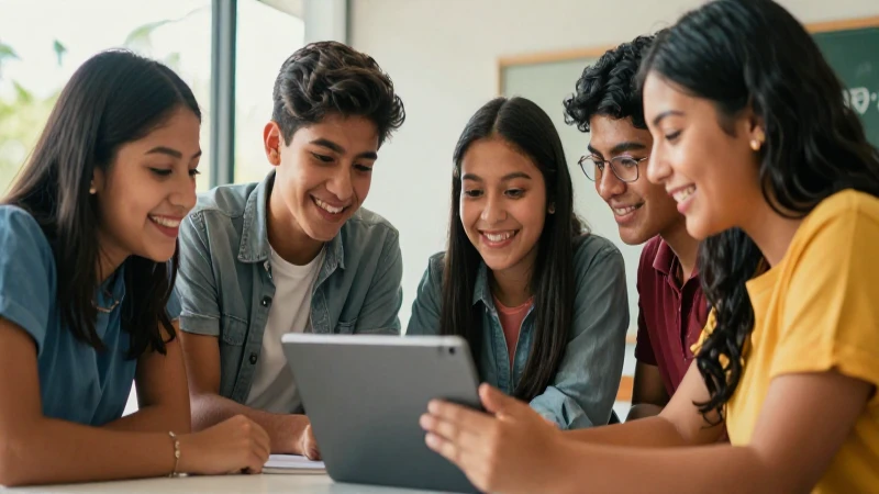 Conoce los mejores recursos para la Nueva Escuela Mexicana 5 Alumnos mexicanos colaboran alegremente con tablet