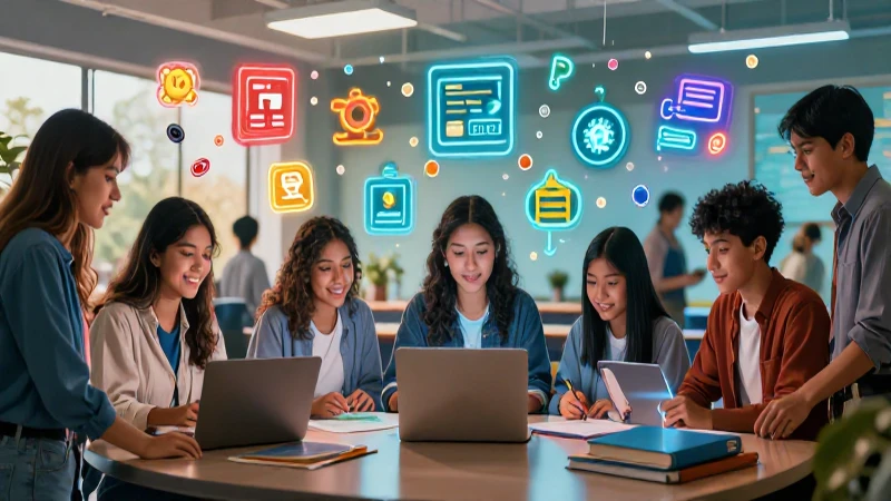 Conoce los mejores recursos para la Nueva Escuela Mexicana 7 Estudiantes mexicanos colaboran en entorno moderno
