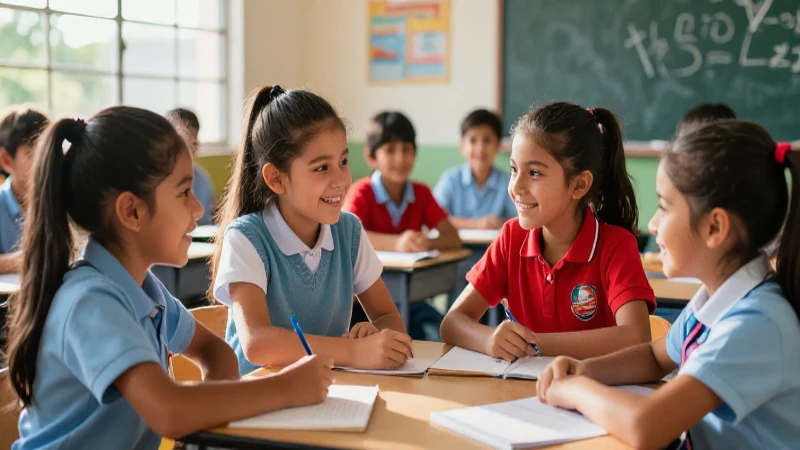 Conoce la nueva escuela mexicana: promoviendo la dignidad humana 3 Estudiantes mexicanos alegres en su aula