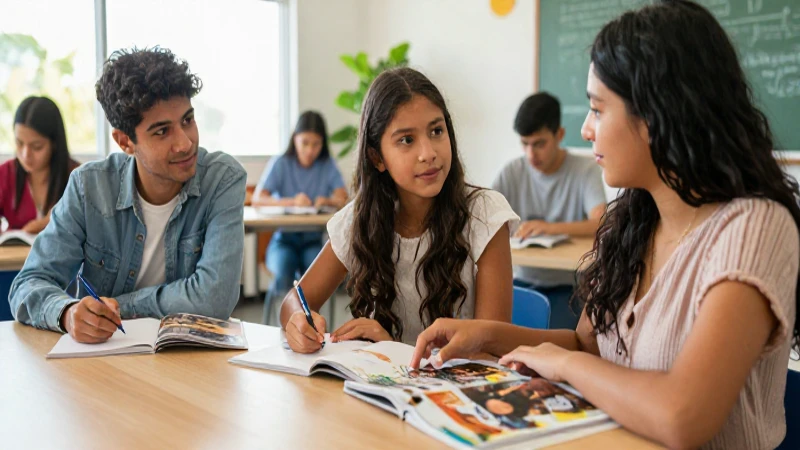 Estudiantes mexicanos en aula moderna y dinámica