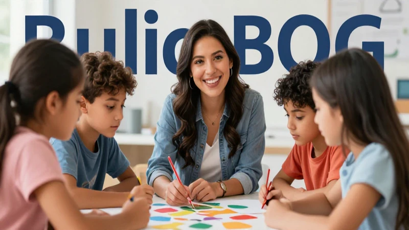 Conoce todo sobre la innovadora Nueva Escuela Mexicana SEP 2022 4 Maestra mexicana sonríe con estudiantes creativos y coloridos