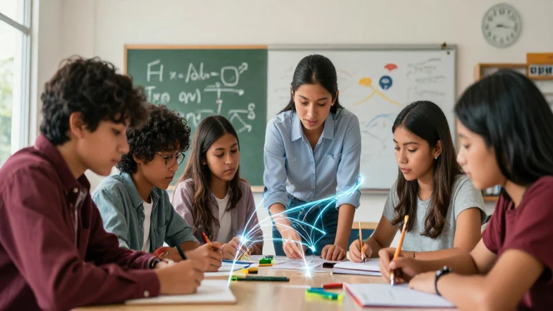 Colaboración estudiantil vibrante y dinámica