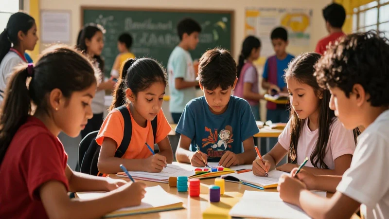 Conoce el primer tomo de la impresionante Nueva Escuela Mexicana 3 Niños mexicanos colaborando en vibrante escena educativa