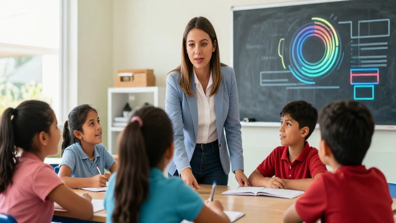 Revolucionarios libros de texto primaria: la nueva forma de educación 3 Maestra mexicana guiando a alumnos en aula moderna