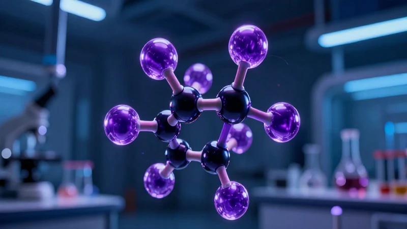Modelo molecular futurista de química con estructuras vibrantes