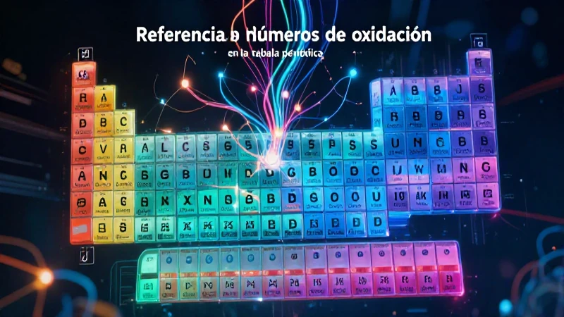 Guía visual de números de oxidación futurista