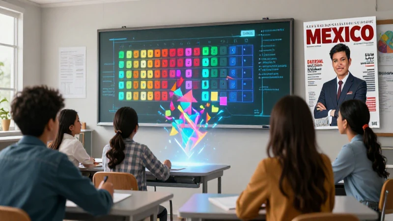 Estudiante aprende secuencias matemáticas futuristas