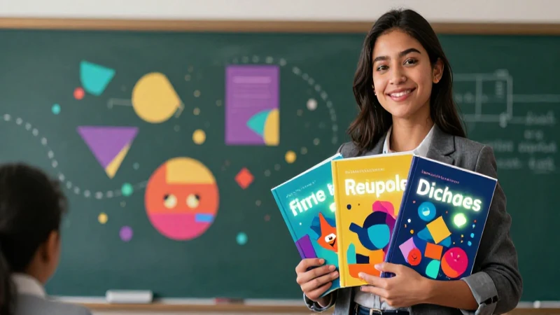 Maestra enseñando inglés con estilo vibrante