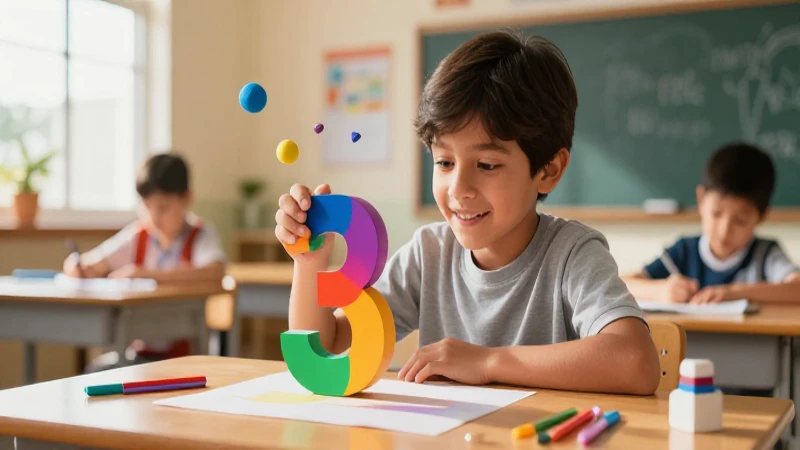 Niño mexicano entusiasta aprende con colores vibrantes