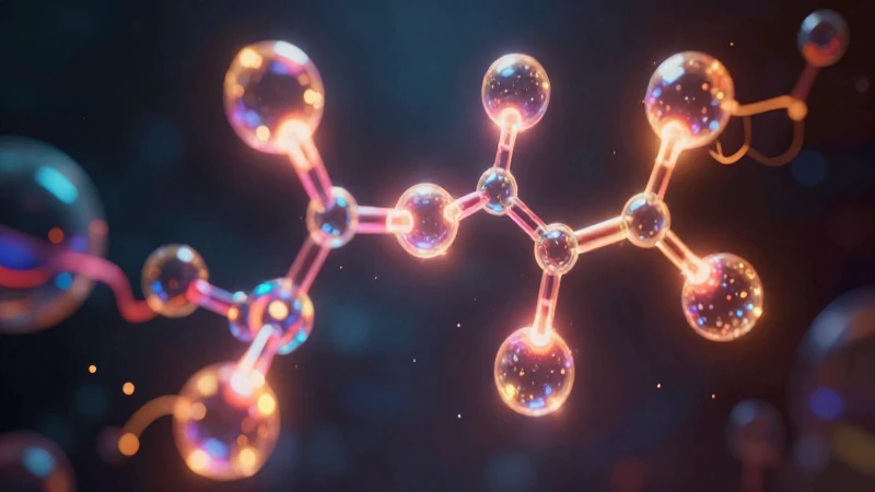 Estructura química brillante con energía vibrante