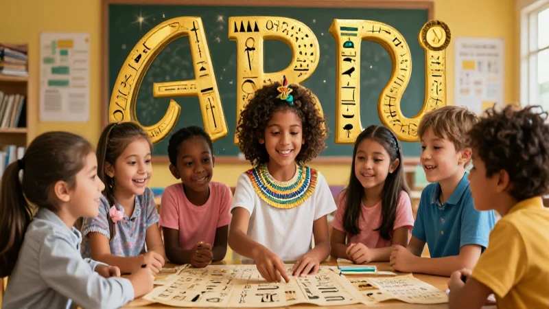 Números egipcios: Aprende en primaria de forma divertida 6 Niños joyosos exploran el antiguo Egipto