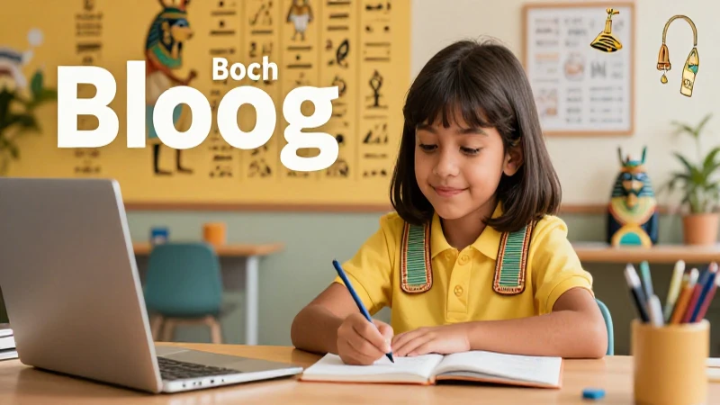 Números egipcios: Aprende en primaria de forma divertida 5 Estudiante mexicano y jeroglíficos egipcios vibrantes