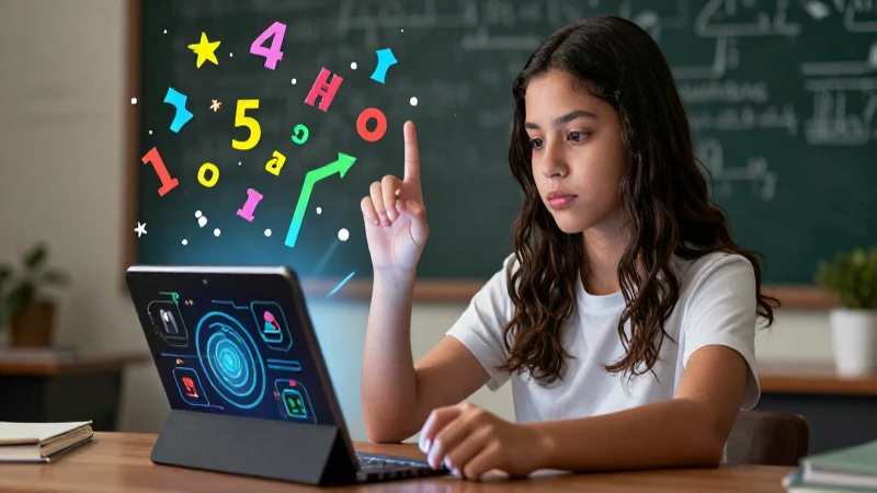 Joven resolviendo matemáticas con estética moderna