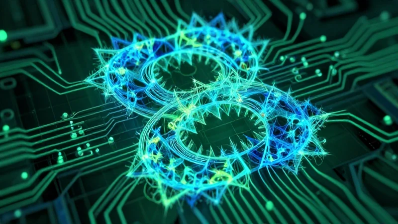 Números irracionales: 20 ejemplos Impresionantes y útiles 8 Red fractal de datos azul y verde vibrante