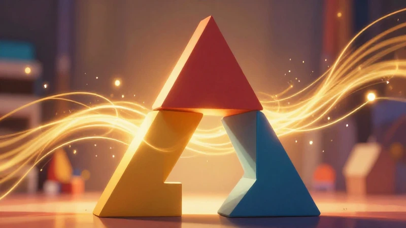Ilustración geométrica vibrante con luz dorada