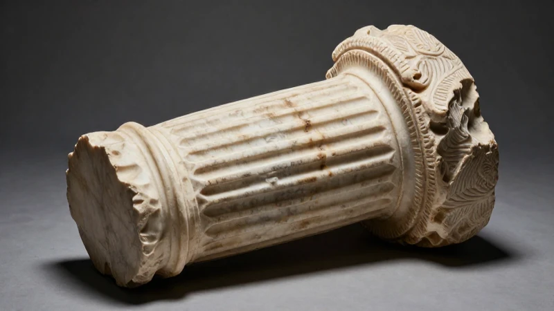 Fragmento romano, iluminación dramática y realismo hiperdetallado