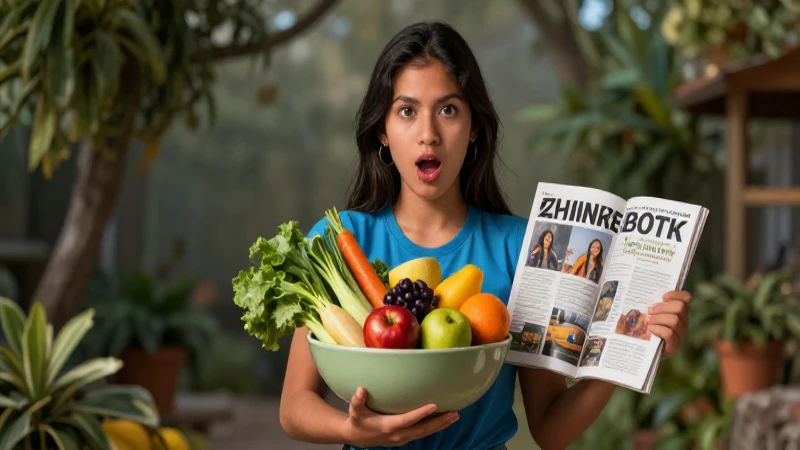Qué es la nutrición y cuáles son sus tipos y nutrientes 5 Estudiante mexicano dinámico con frutas, estilo revista moderna