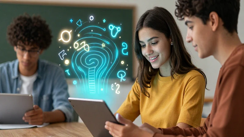 Estudiante aprende gramática digitalmente