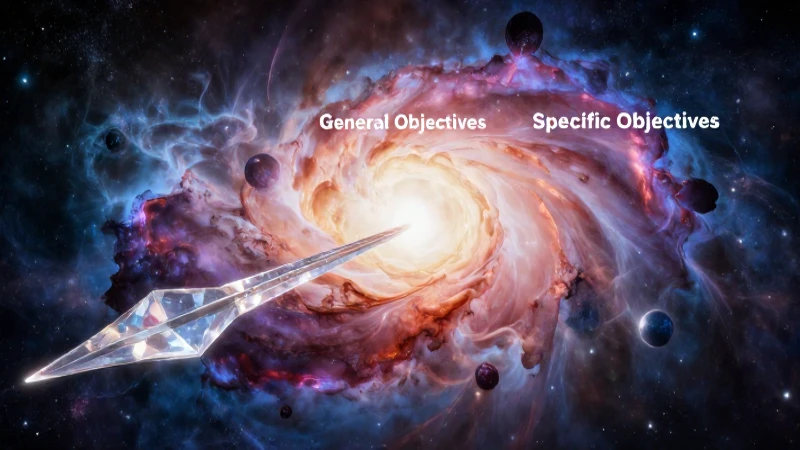 Objetivo específico: definición, concepto y sus metas clave 4 Objetivos educativos representados en una nebulosa dinámica y precisa