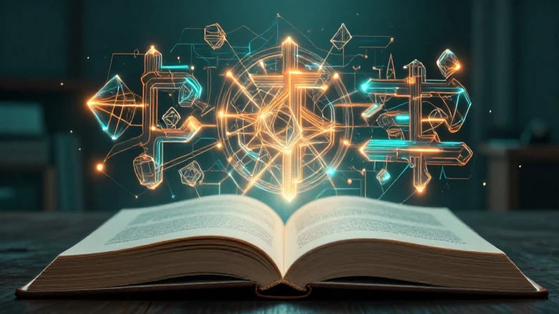 Ilustración educativa académica con estructuras geométricas