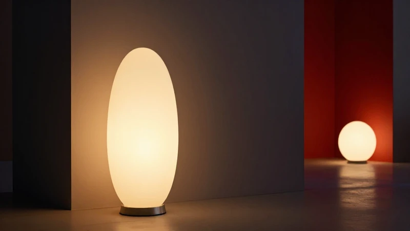 Lámpara oval moderna en interior elegante y minimalista