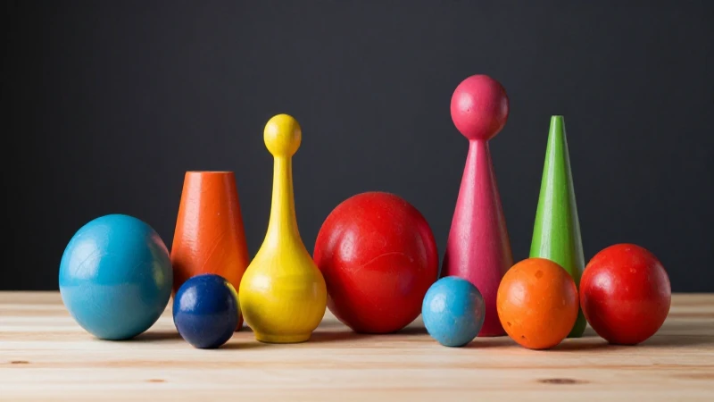 Juegos de madera colorida en superficie natural