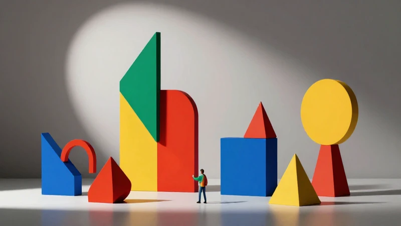 Ilustración geométrica vibrante de estilo educativo