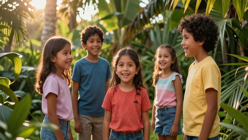 Niño mexicano feliz en naturaleza vibrante