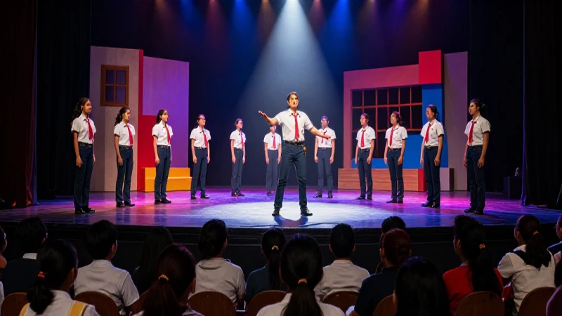 Obra de teatro: Descubre qué es y sus mejores ejemplos 7 Estudiantes mexicanos observan drama teatral dinámico