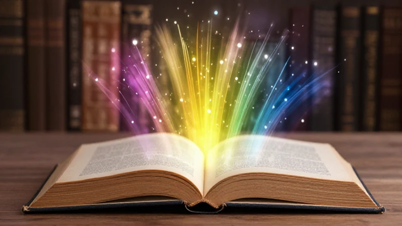 Antiguo libro abierto con luz etérea