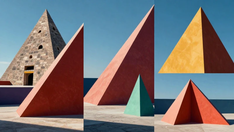 Observa la Figura: Triángulos en Formaciones Sorprendentes 4 Triángulos geométricos dinámicos en arquitectura vibrante