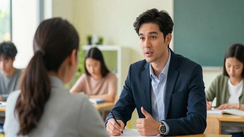 Cómo lograr retroalimentación efectiva en observación de clases 7 Mentor guía a profesor en clase moderna